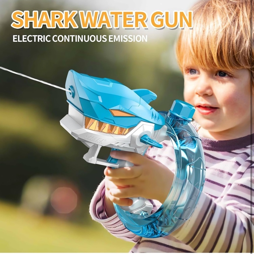 ✨BNWT - Electric Shark Shape Water Guns for Kids - Blue✨ - Picture 2 of 11